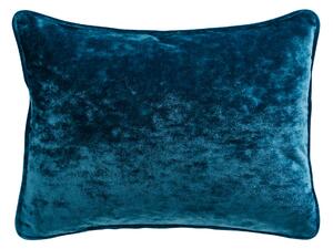 Crushed Velour Rectangular Cushion Blue