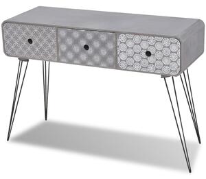 Console Table with 3 Drawers Grey