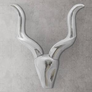 Wall Mounted Aluminium Gazelle’s Head Decoration Silver 50 cm