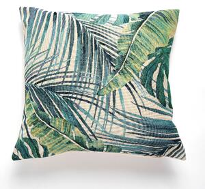 Palm Leaf Tapestry Teal Cushion Teal (Green)