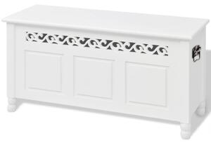 Storage Bench Baroque Style MDF White