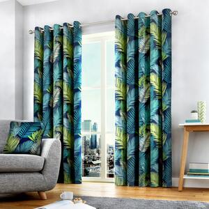 Fusion Tropical Ready Made Eyelet Curtains Multi
