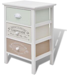 French Storage Cabinet 3 Drawers Wood