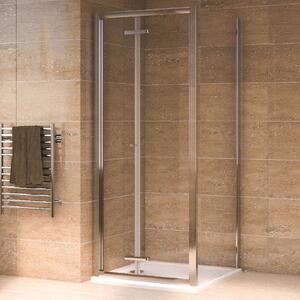 Aqualux Bi-Fold Door Shower Enclosure and Tray Package - 800 x 800mm