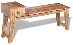 Bench with Drawer Solid Mango Wood 120x36x60 cm