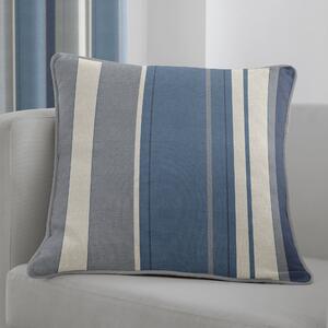 Whitworth Striped Cushion Blue, Grey and White
