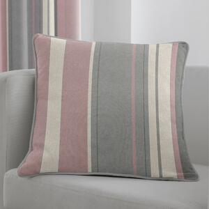 Whitworth Striped Cushion Blush, Grey and White