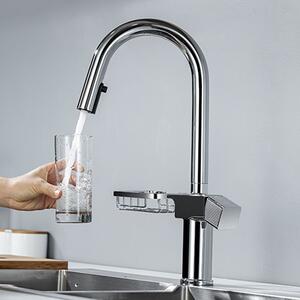 Contemporary Pull Out Kitchen Tap With Basket