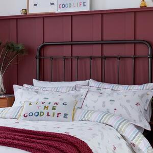 Joules Living the Good Life Cushion Pink/Blue/White