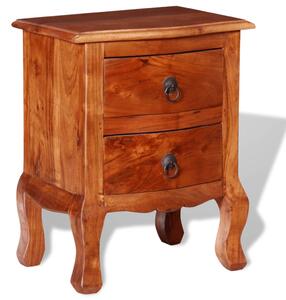 Nightstand with Drawers Solid Acacia Wood