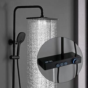 Digital Temperature Display Black Shower Set