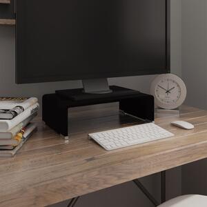 TV Stand/Monitor Riser Glass Black 40x25x11 cm