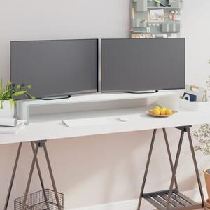 TV Stand/Monitor Riser Glass White 110x30x13 cm