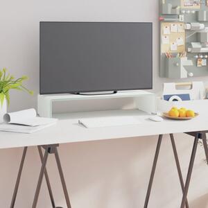 TV Stand/Monitor Riser Glass White 60x25x11 cm