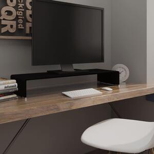 TV Stand/Monitor Riser Glass Black 90x30x13 cm