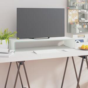 TV Stand/Monitor Riser Glass White 80x30x13 cm