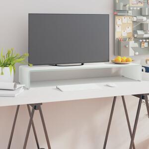 TV Stand/Monitor Riser Glass White 90x30x13 cm