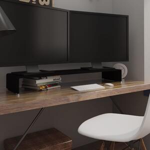 TV Stand/Monitor Riser Glass Black 110x30x13 cm