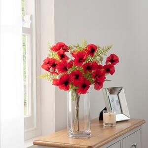 Florals Forever Eleanor Poppy Luxury Bouquet Red 58cm Red/Green/Clear