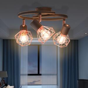 Ceiling Lamp with 3 Spotlights E14 Black and Copper