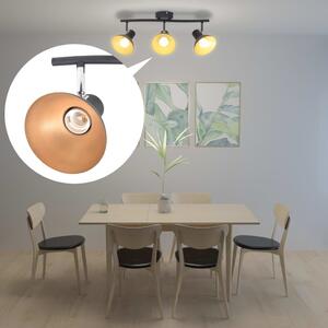 Ceiling Lamp for 3 Bulbs E27 Black and Gold