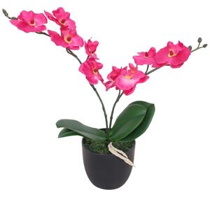 Artificial Orchid Plant with Pot 30 cm Red