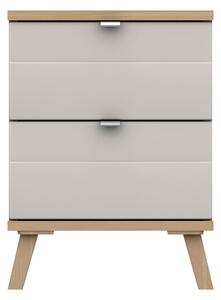 Murray 2 Drawer Bedside Off White