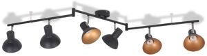 Ceiling Lamp for 6 Bulbs E27 Black and Gold