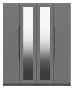 Legato 4 Door Mirrored Wardrobe Grey