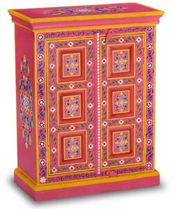 Sideboard Solid Mango Wood Pink Hand Painted