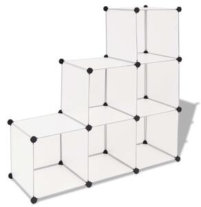 Storage Cube Organiser with 6 Compartments White