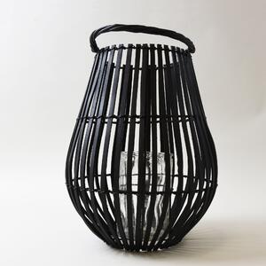 Black Bamboo Lantern - Large Black