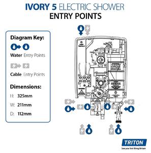 Triton Ivory 5 8.5kW Electric Shower - White