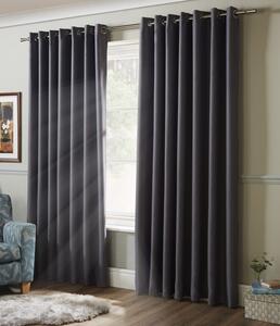 Blackout Ready Made Eyelet Curtains Silver