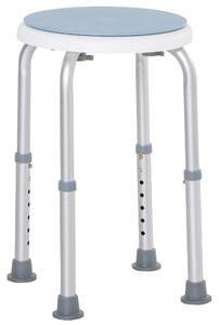 HOMCOM Swivel Shower Seat, Adjustable Height, Aluminium Frame, Non-Slip Feet, Safe Support Chair for Home, White Aosom UK