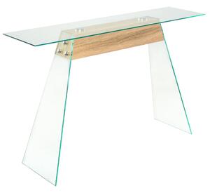 Console Table MDF and Glass 120x30x76 cm Oak Colour