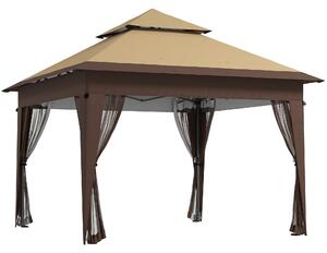 Outsunny 3 x 3(m) Pop Up Gazebo with Mosquito Netting, 1 Person Easy up Marquee Party Tent with 1-Button Push, Carry Bag, Sandbags