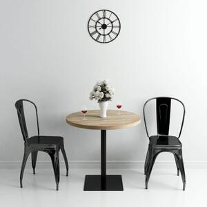 Bistro Table MDF and Steel Round 80x75 cm Oak Colour