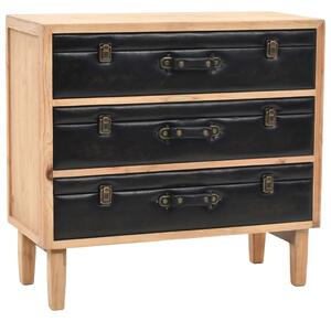 Drawer Cabinet Solid Fir Wood 80x36x75 cm