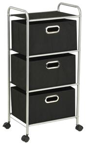 Shelving Unit with 3 Storage Boxes Steel and Non-woven Fabric