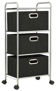 Shelving Unit with 3 Storage Boxes Steel and Non-woven Fabric