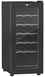 HOMCOM Freestanding Wine Fridge, 35cm Wide Undercounter Wine Cooler Fridge w/ Temperature Control, Digital Touch Screen, LED, Glass Door Aosom UK