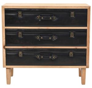 Drawer Cabinet Solid Fir Wood 80x36x75 cm