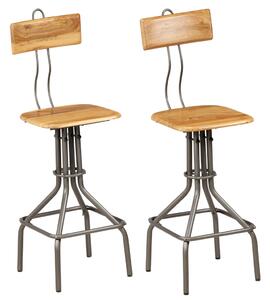 Bar Chairs 2 pcs Solid Reclaimed Teak Wood