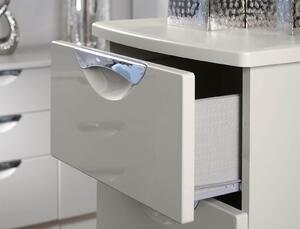 Portofino Kaschmir Gloss 3 Drawer Bedside Cabinet - Rechargeable