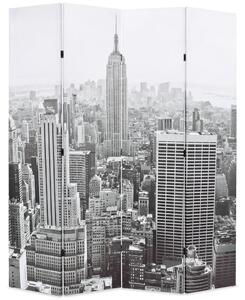 Folding Room Divider 160x170 cm New York by Day Black and White
