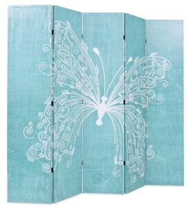 Folding Room Divider 200x170 cm Butterfly Blue