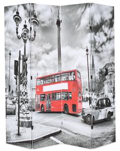 Folding Room Divider 160x170 cm London Bus Black and White