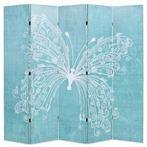Folding Room Divider 200x170 cm Butterfly Blue