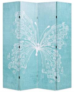 Folding Room Divider 160x170 cm Butterfly Blue